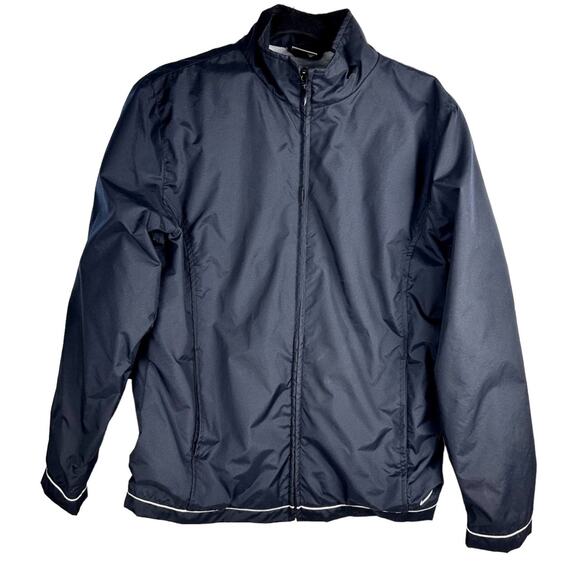 Nike Essential Womens Black Running Jacket VTG Track Windbreaker Size M Sporty - Picture 1 of 10